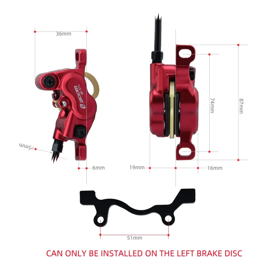 ZOOM HB-876E 4-piston Disc Hyd - огляд і ціна Zoom Hydraulic Brake 4 Piston E-Scooter