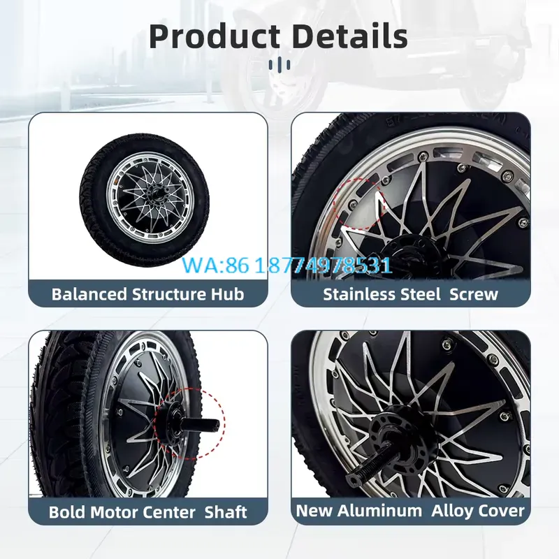Wmwmnu for 12 Inch Hub Motor K - огляд і ціна 60V 5000W Brushless Hub Motor