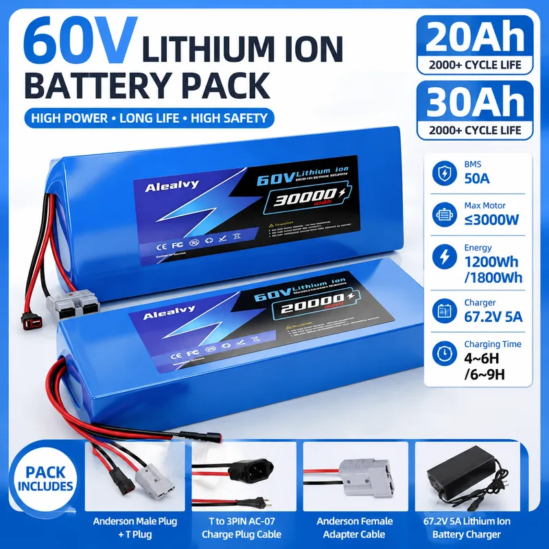 Aleaivy 60V 20AH 30AH 21700 Li - огляд і ціна 60V 30Ah 21700 Battery Pack
